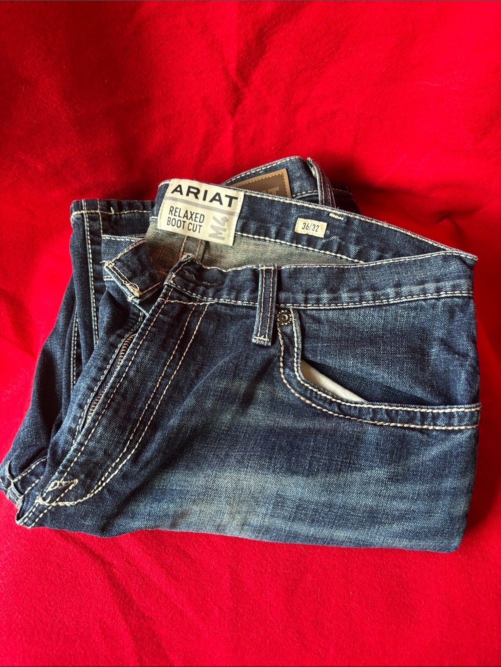 Ariat Men's Relaxed Boot Cut Jeans in Dark Indigo